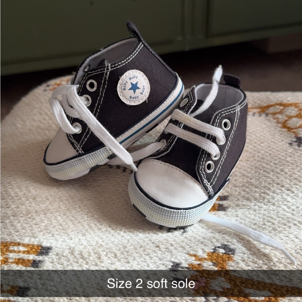 Baby Canvas High-Top Sneakers - Black